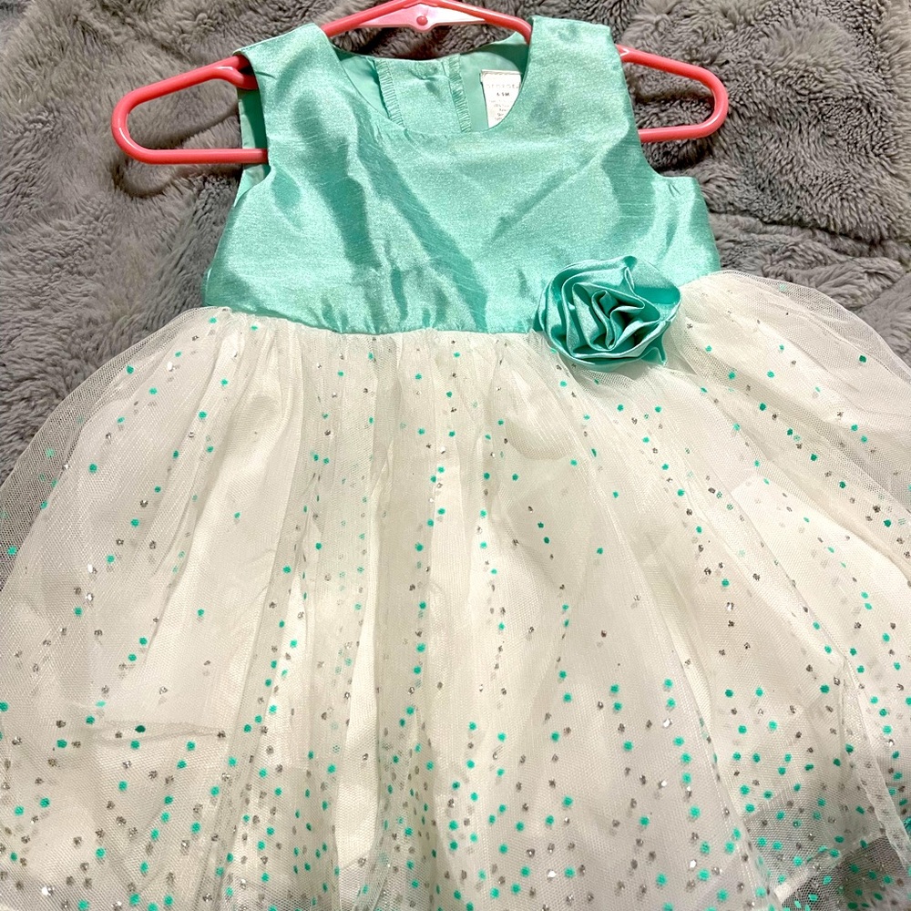 Minty dream - Mint green George dress (6-9 months )